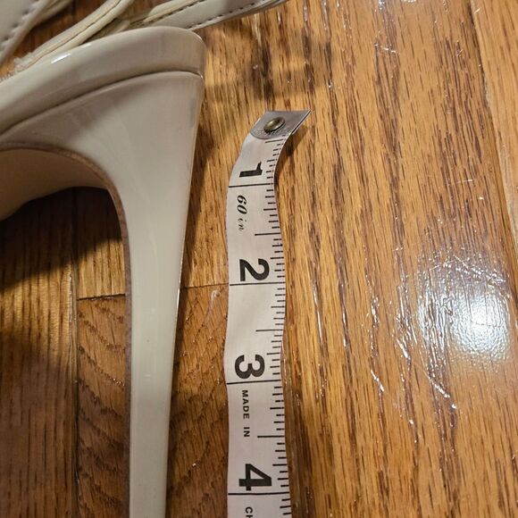 Nine West Patent Leather Cream Strappy Heels - Picture 7 of 9